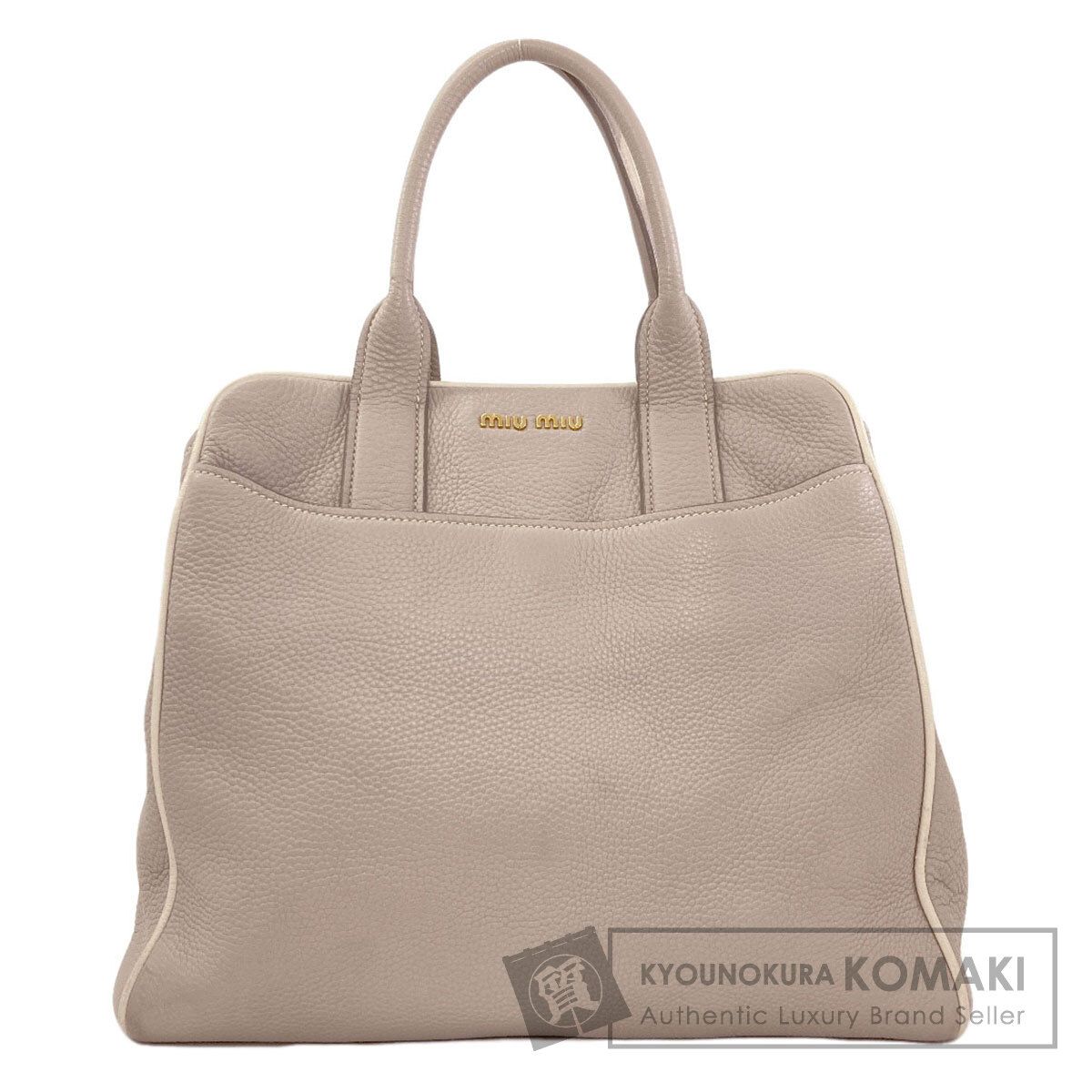 MIUMIU ミュウミュウ ロゴ トートバッグ レザー レディース [中古]