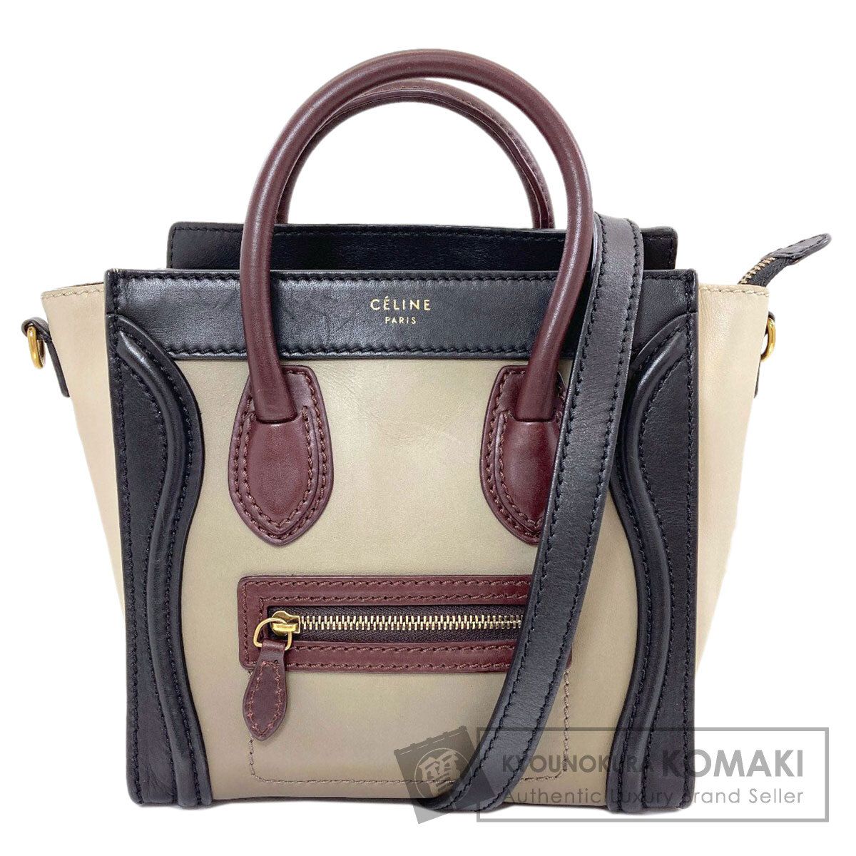 CELINE セリーヌ ラゲージ ナノ 2WAY ハンドバッグ カーフ レディース [中古]