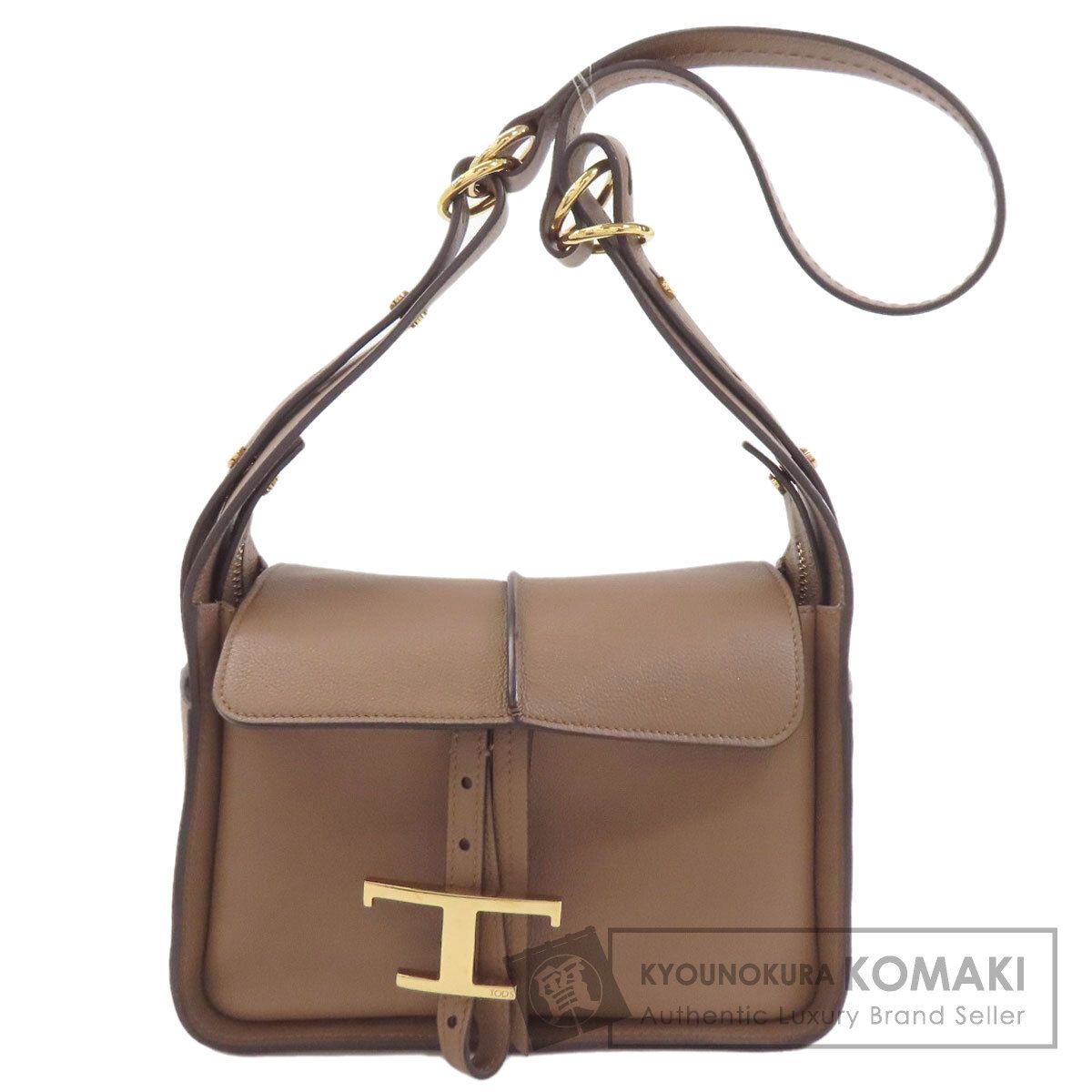 TODS トッズ Tタイムレス フラップ ショルダーバッグ カーフ レディース [中古]