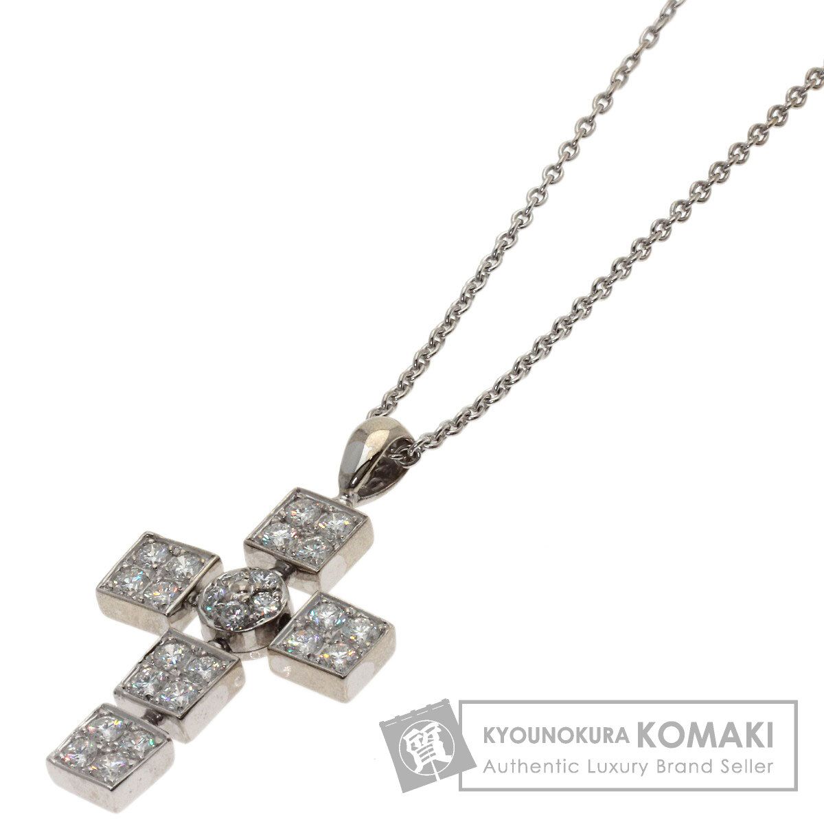 BVLGARI ブルガリ ルチア ラテンクロス ダイヤモンド ネックレス K18WG レディース [中古]