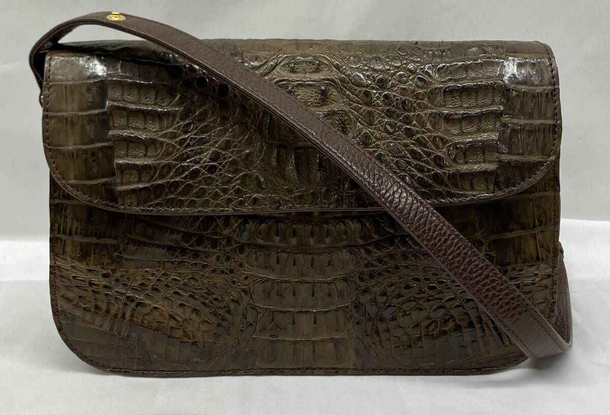KAIYO カイヨー　1423200 2wayバッグ　ショルダーバッグ　ハンドバッグ　Genuine Crocodile leather ブラウン系