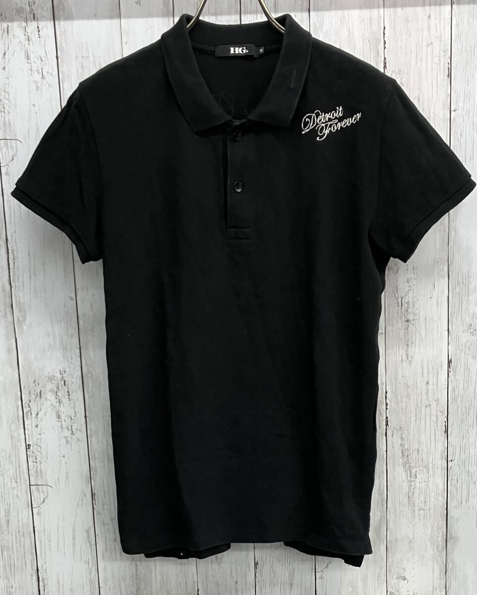 HYSTERIC GLAMOUR 半袖ポロシャツ ヒステリックグラマー ブラックsize M
