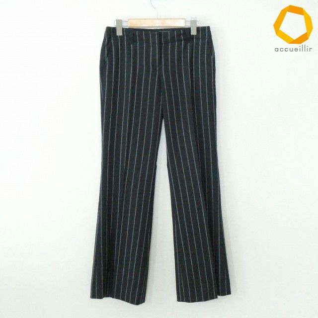 #a セオリー theory パンツ 2 紺 ストライプ スラックス レディース [918380] k01