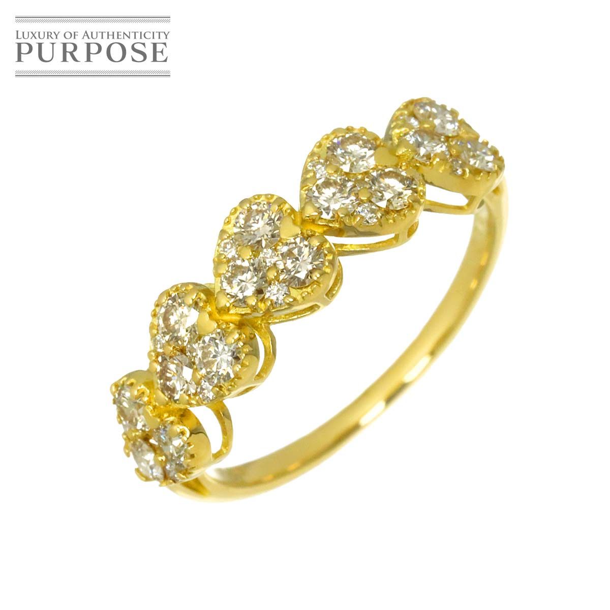 リング 12号 ダイヤ 0.70ct K18 YG イエローゴールド 750 指輪 Diamond Ring 90325129