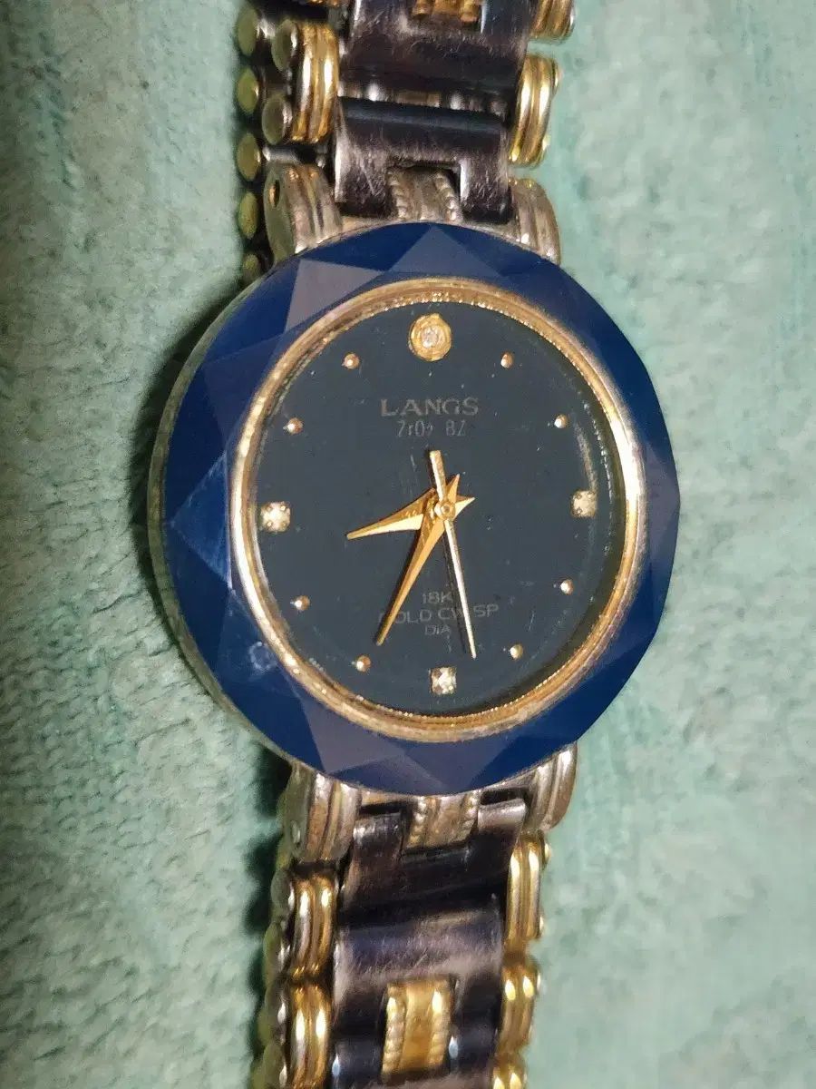 フランス 18K GOLD クリスタル レディース ウォッチ 18k竜頭 リアルゴールド