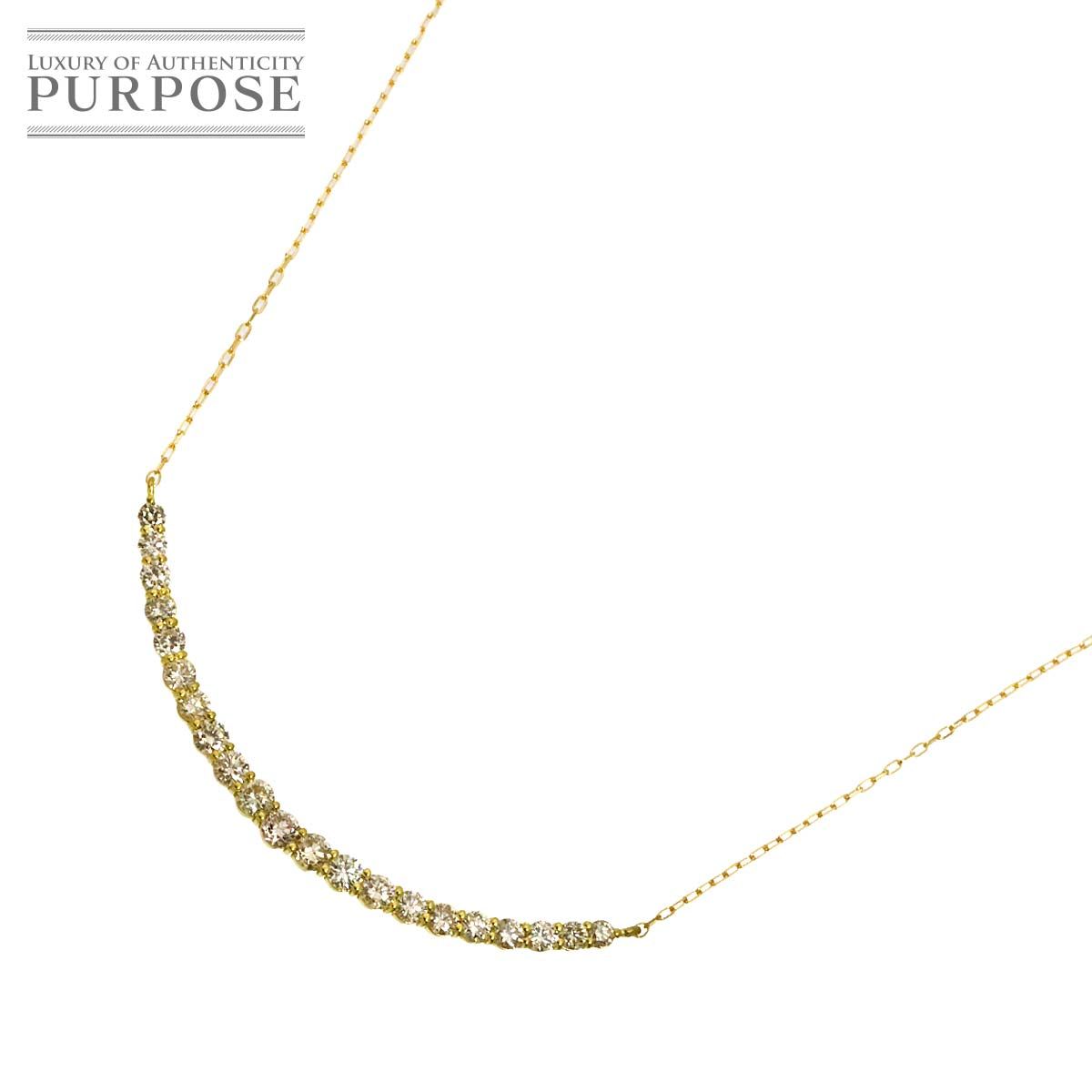 ダイヤ 1.03ct ネックレス 44cm K18 YG イエローゴールド 750 Diamond Necklace 90325218