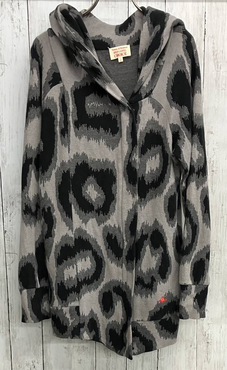 vivienne westwood RED LABEL 変形パーカー ヴィヴィアンウエストウッド レッドレーベル ジップアップ 総柄 size2 7,150円