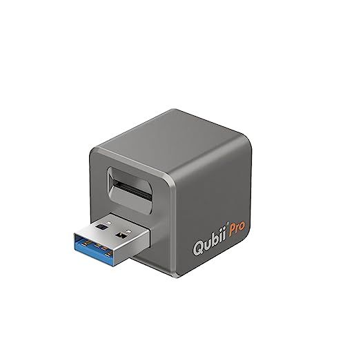 Maktar Qubii Pro グレー 充電しながら自動バックアップ iphone usbメモリ ipad 容量不足解消 写真 動画 音楽 連絡先 SNS データ 移行 SDカードリーダー 機種変更 MFi認証 (microSD別売)e 556ed65e