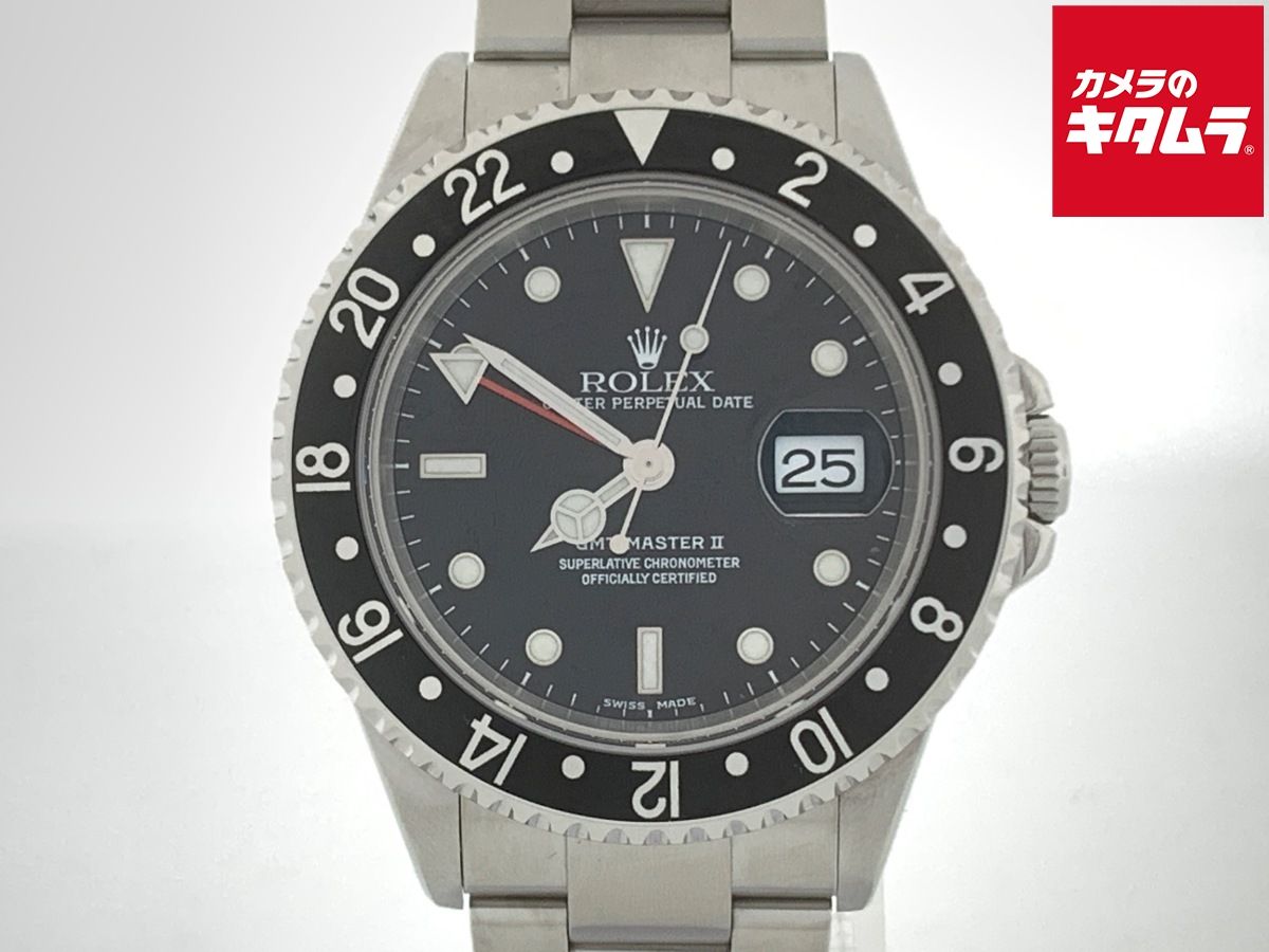 【中古】 【良品】 ロレックス(ROLEX) GMTマスターII ブラック 16710 ステンレス ブラックベゼル ルミノバ