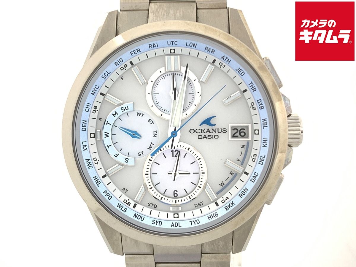 【中古】 【並品】 カシオ オシアナス ホワイト OCW-T2610H-7AJF? チタン