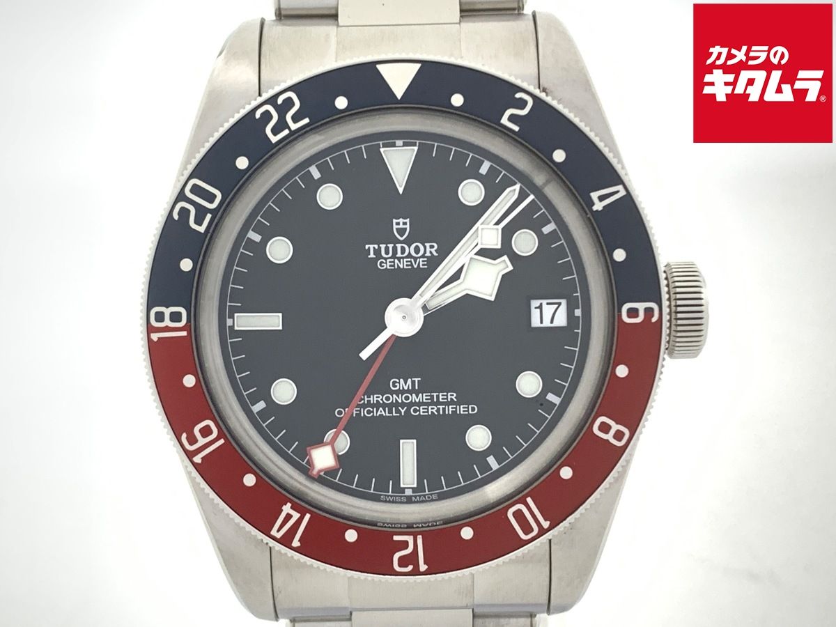 【中古】 【美品】 チューダー ブラックベイ GMT ブラック 79830RB ステンレススティール ブルー/レッドベゼル SSブレス