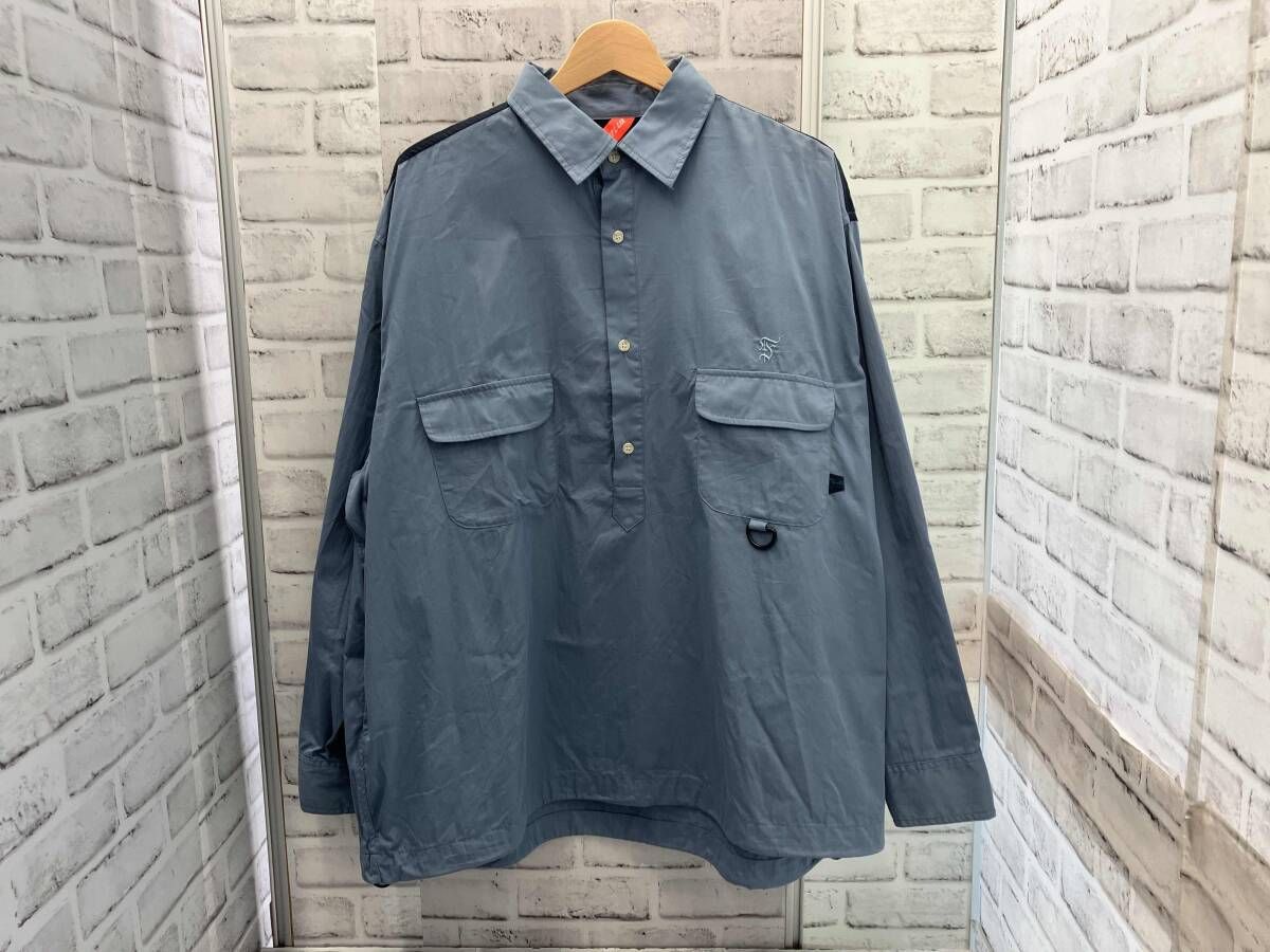 FLATLUX/MISIA PULLOVER SHIRT/コットンナイロン/ブルーグレー/フラットラックス/プルオーバーシャツ/
