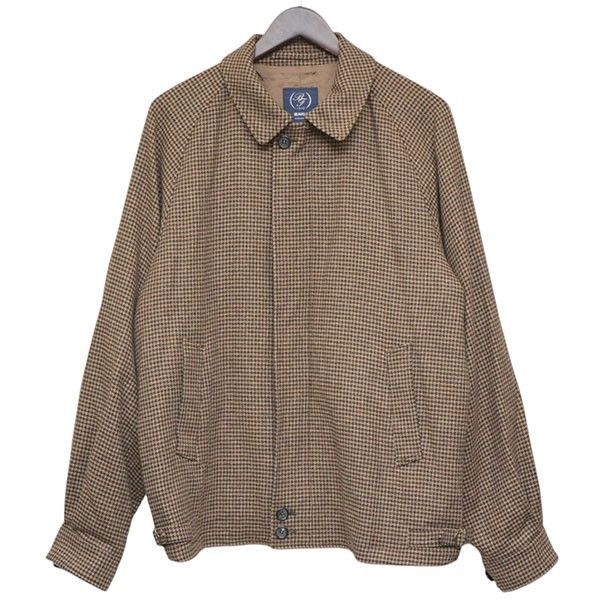 BEAMS F　ビームスエフ　2024AW　ウール ハウンドトゥース ハリントンジャケット　千鳥格子ウールブルゾン　21-18-0828-287　8054000246595