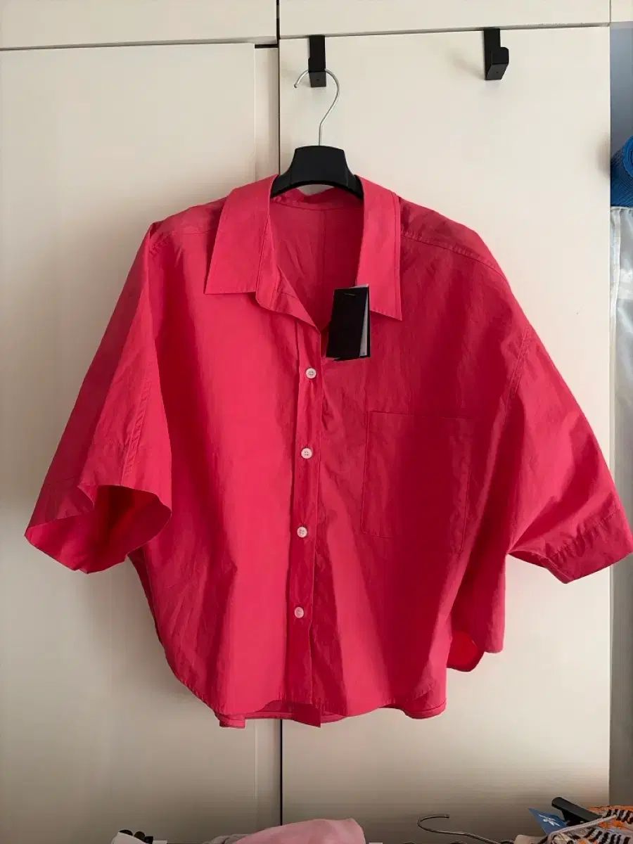 新品/システム オーバーサイズ シャカシャカ素材コットン シャツ