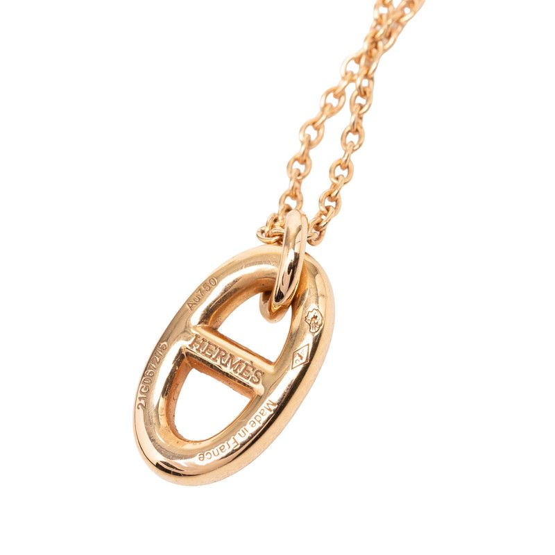 エルメス シェーヌダンクル ファランドールPM チェーン ペンダント ネックレス K18YG イエローゴールド Au750 レディース HERMES【1-0272989】