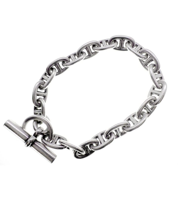 エルメス HERMES 【 Chaine d'Ancre MM 】 シェーヌ ダンクル オールド シルバー ブレスレット n11254