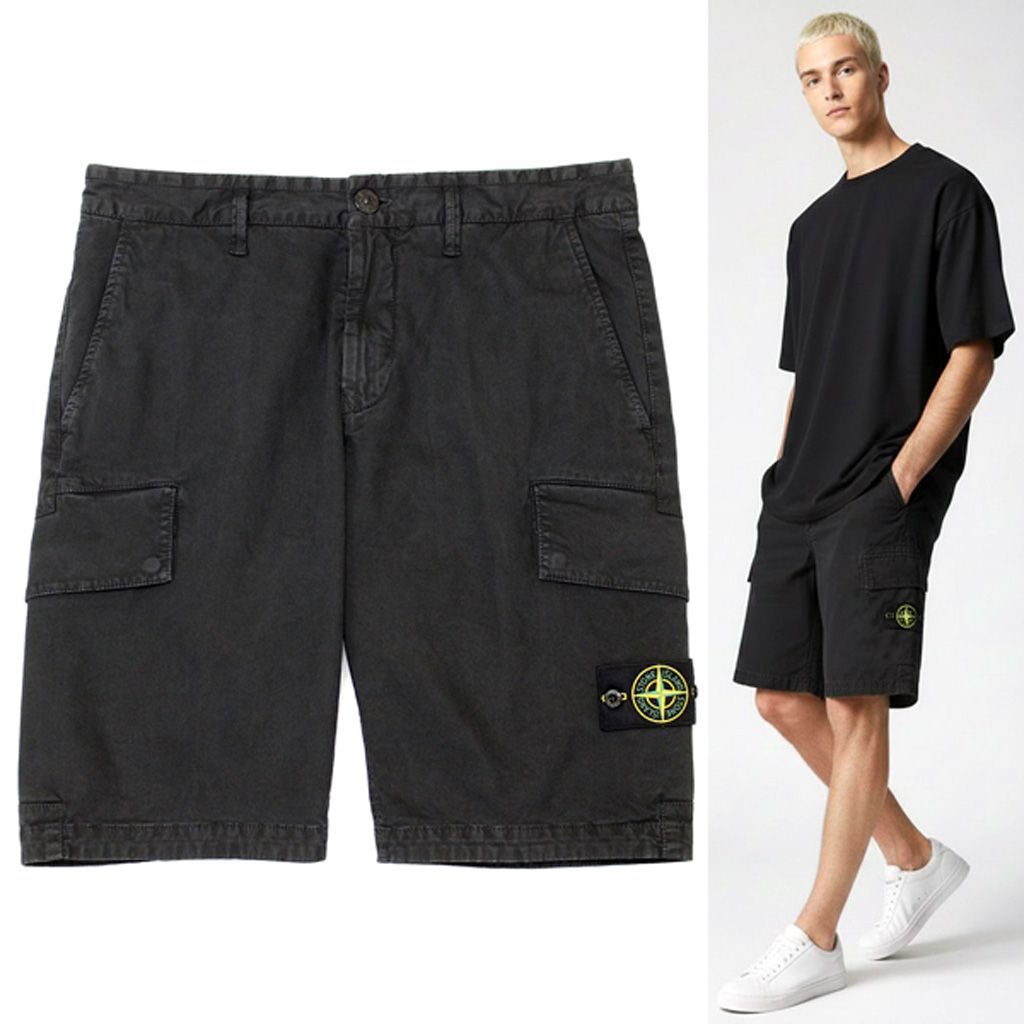 5 STONE ISLAND ストーンアイランド L1S15 L100018 S0004 V0129 ブラック カーゴパンツ ショートパンツ