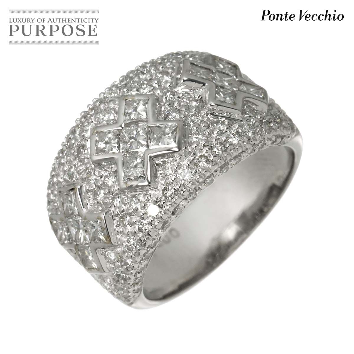 ポンテヴェキオ Ponte Vecchio 11号 リング ダイヤ 2.00ct K18 WG ホワイトゴールド 750 指輪 Diamond Ring 90318574