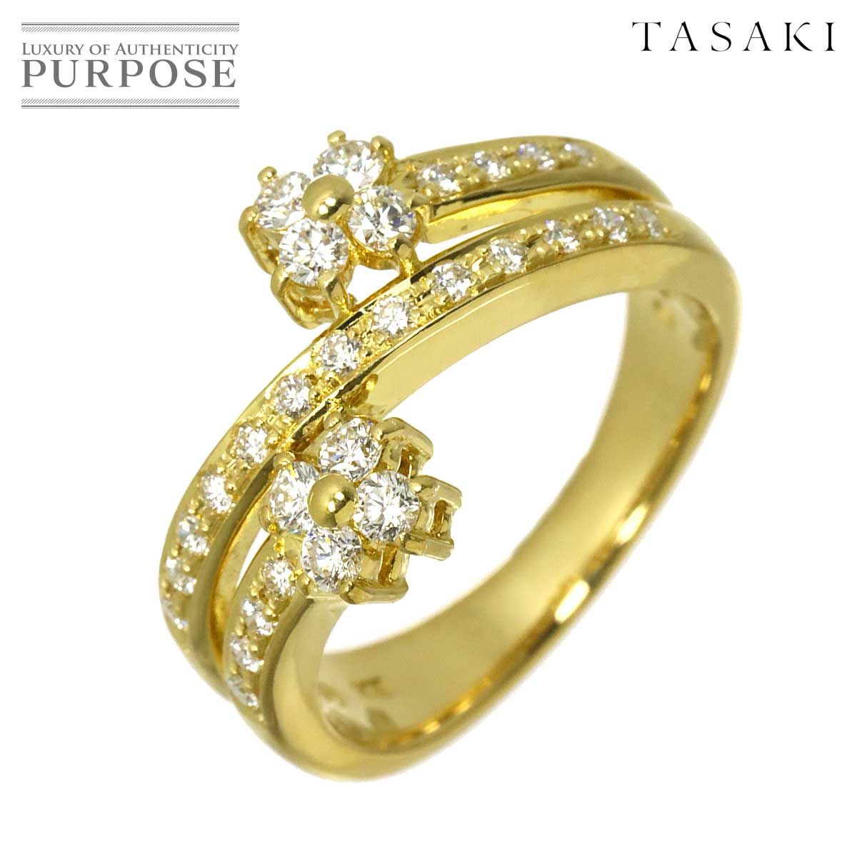 タサキ TASAKI 10号 リング ダイヤ 0.41ct K18 YG イエローゴールド 750 田崎真珠 指輪 Diamond Ring 90320829 85,250円