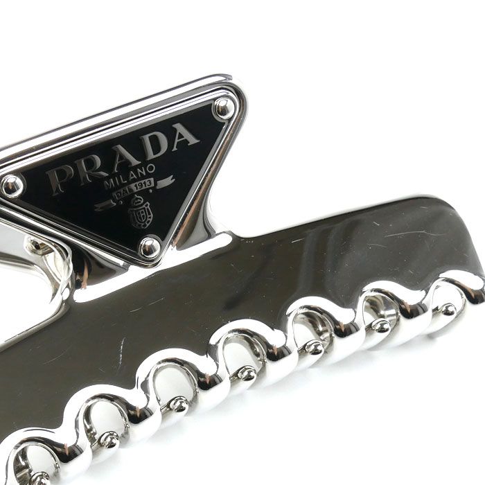 PRADA プラダ トライアングルロゴ メタルクリップ ヘアクリップ