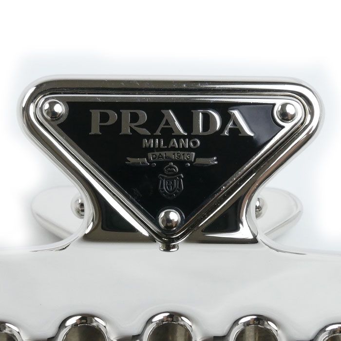 PRADA プラダ トライアングルロゴ メタルクリップ ヘアクリップ