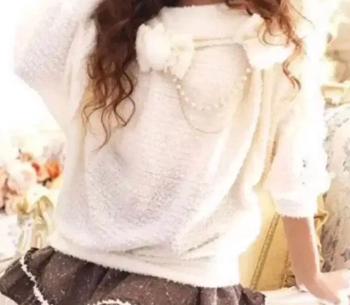リズリサ リボン パールチェーン オフショルダー 딸초 ワンピース ピンタレスト