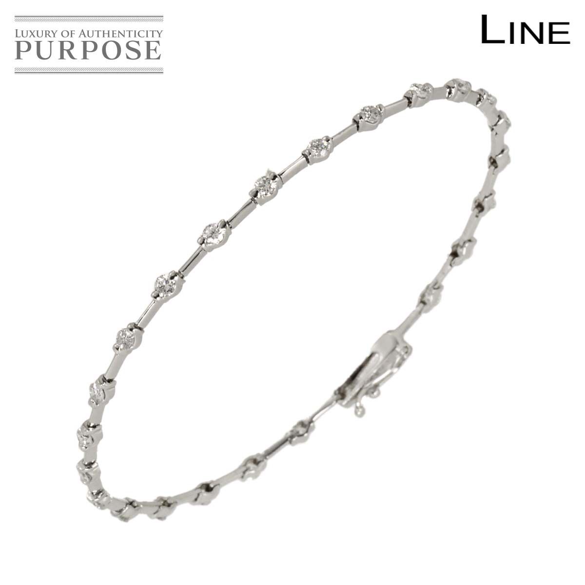 デビアス DE BEERS ライン LINE ダイヤ 1.25ct ブレスレット 17.5cm K18 WG ホワイトゴールド 750 Diamond Bracelet 90321530