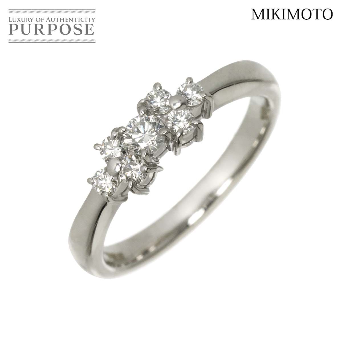 ミキモト MIKIMOTO 11号 リング ダイヤ 0.26ct Pt プラチナ 指輪 Diamond Ring 90321562