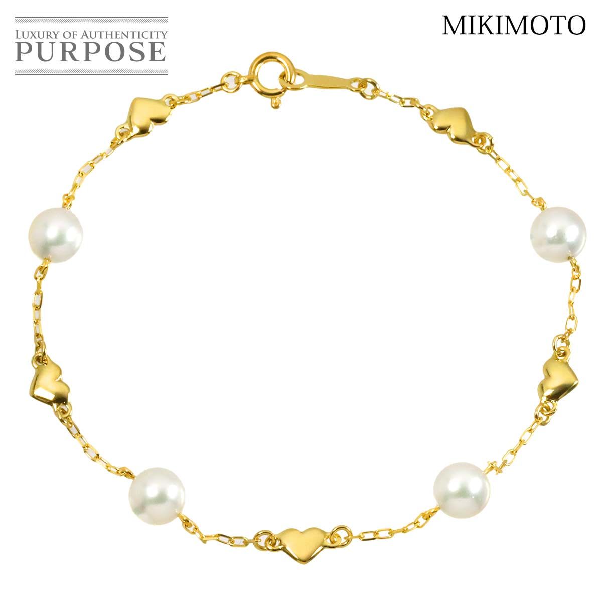 ミキモト MIKIMOTO アコヤ真珠 5.9-5.8mm ブレスレット 17cm K18 YG イエローゴールド 750 パール Akoya Pearl Bracelet 90321572