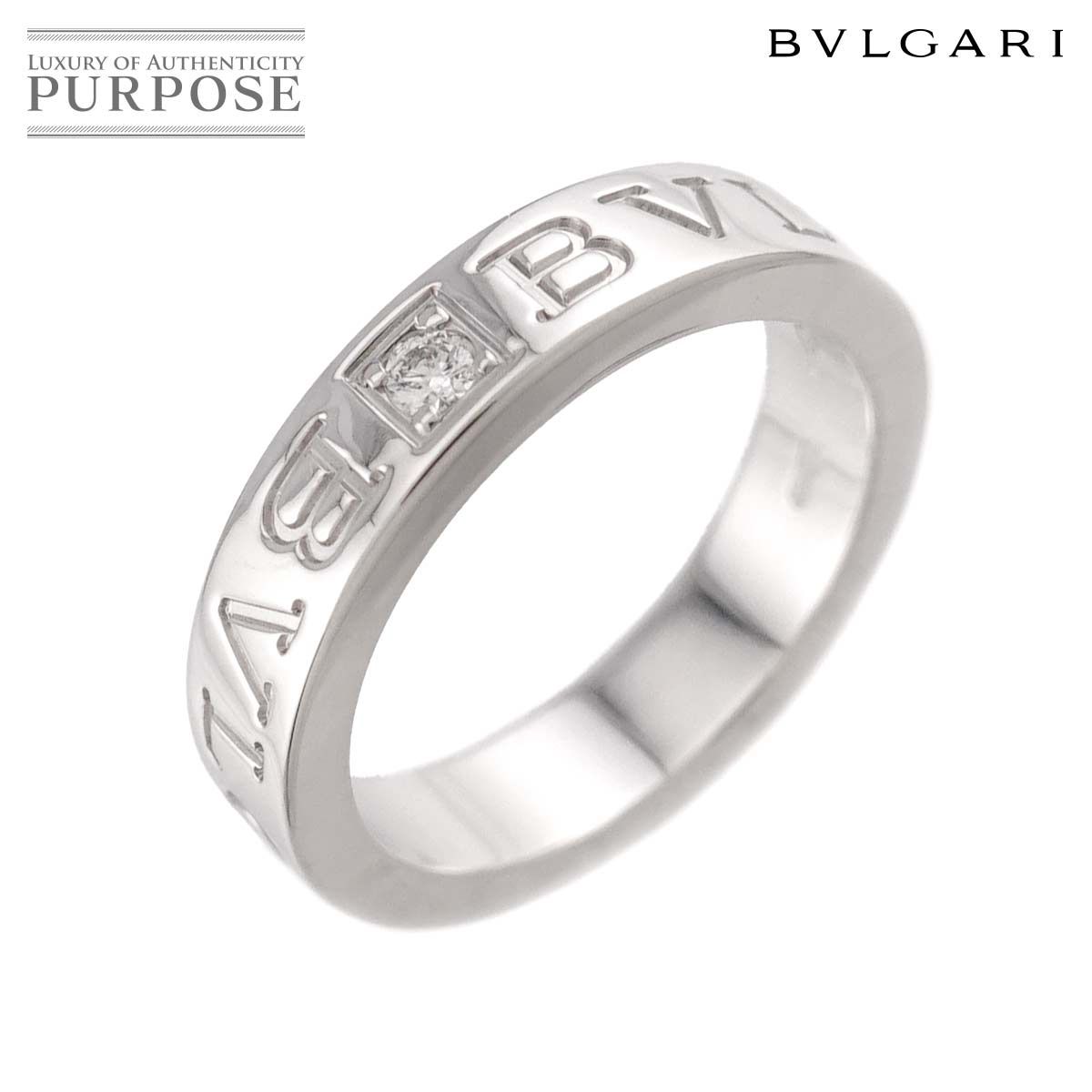 ブルガリ BVLGARI ビーゼロワン エッセンシャル 8号 リング ダイヤ K18 WG ホワイトゴールド 750 指輪 B-ZERO1 Element Ring 90324366