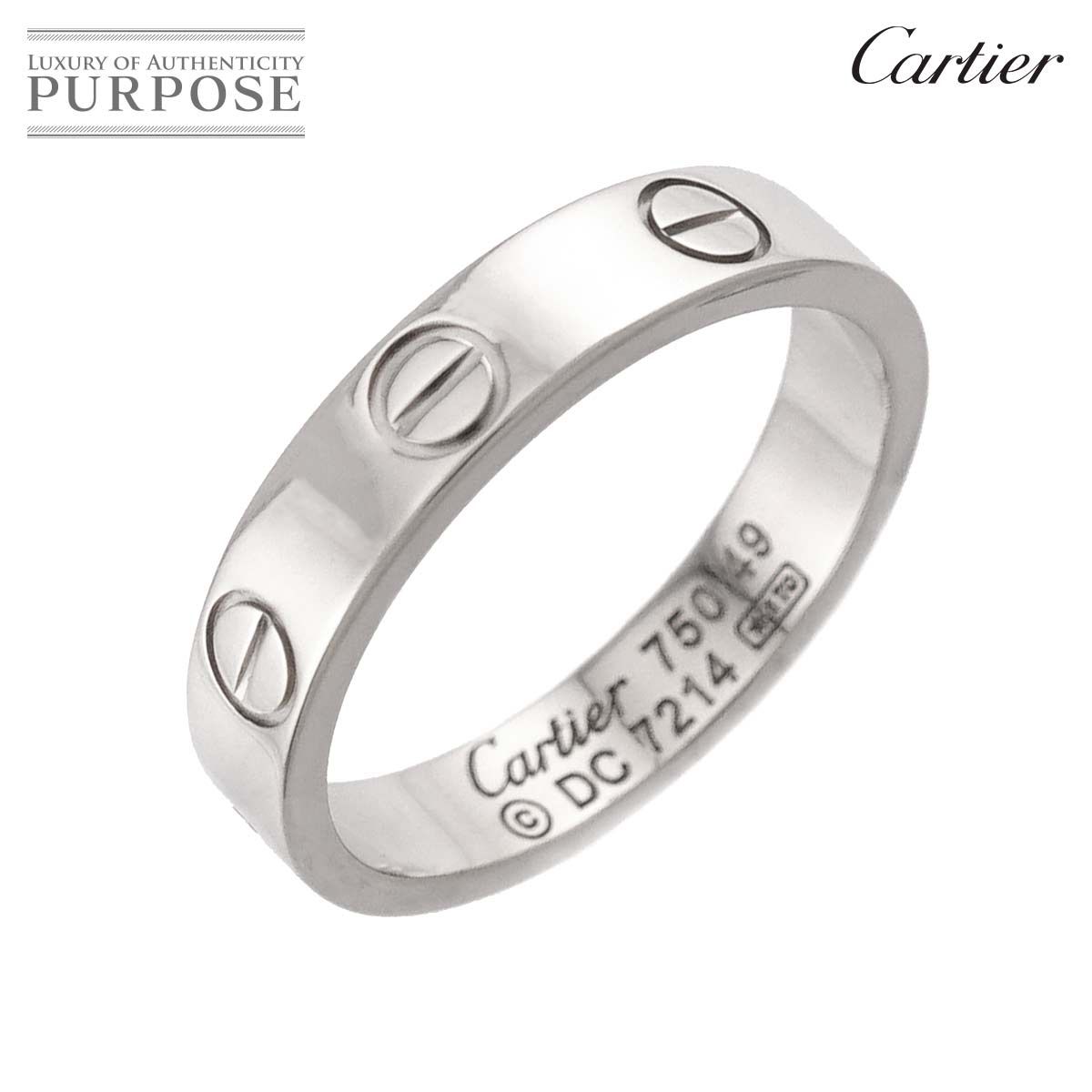 カルティエ Cartier ミニラブ #49 リング K18 WG ホワイトゴールド 750