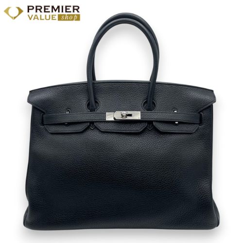 エルメス バーキン 35 ノワール トゴ シルバー金具 □M刻印