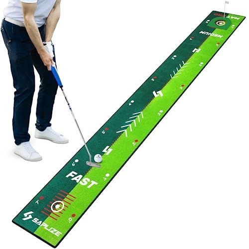 【新品】Saplize セープライズ ダブルスピード パター練習マット ターゲットカップ付き 家庭用実用型 小型 250ｘ30cm 01ee91ee