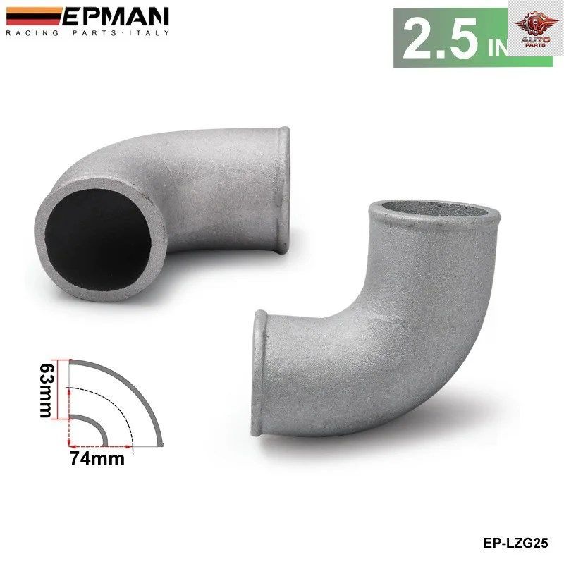 2.5インチ鋳造アルミニウム製エルボパイプ 90度インタークーラーターボタイトベンド BMW E36 M3/325I/ IS/ IX 92-99 93 94 95 EP-LZG25