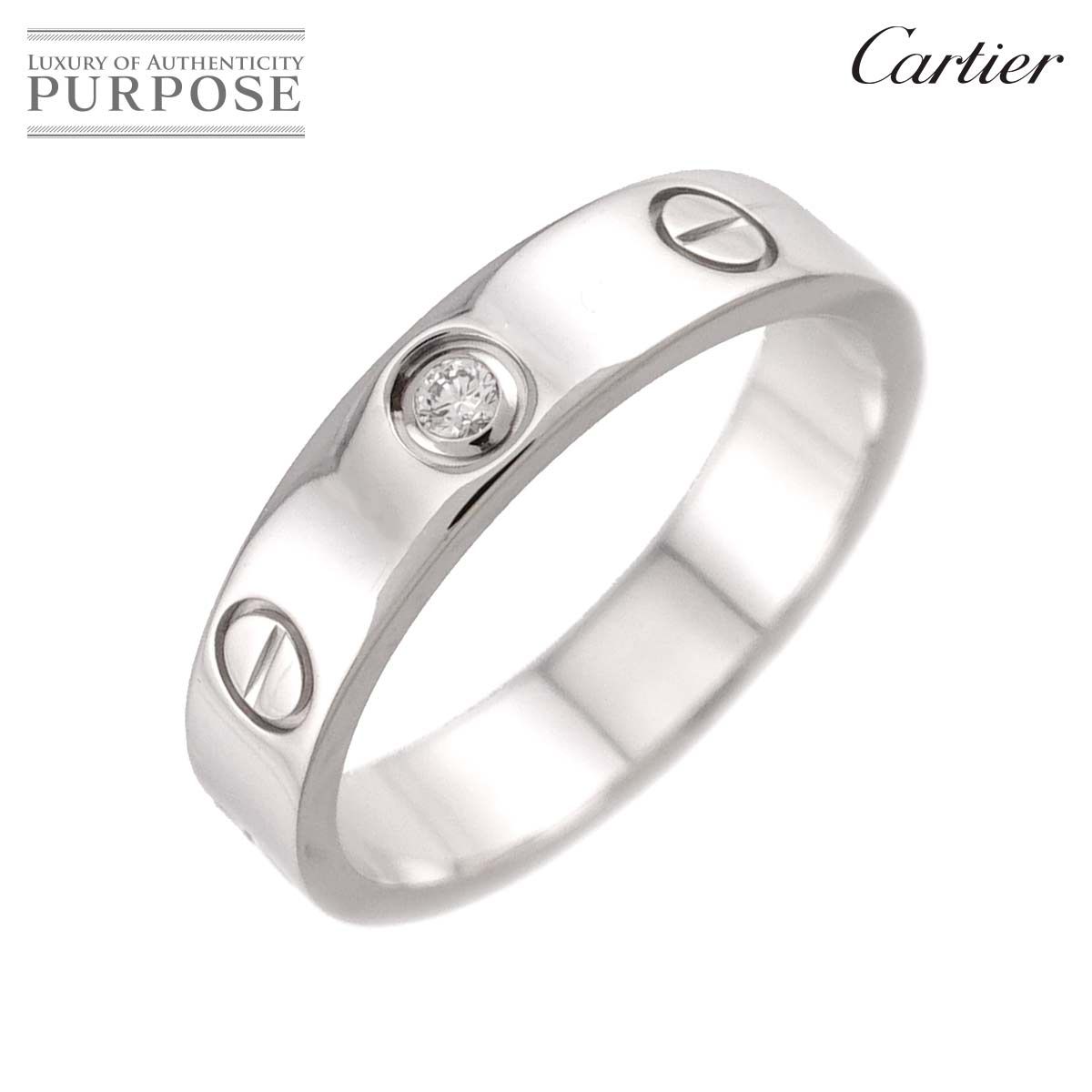 カルティエ Cartier ミニラブ #51 リング ダイヤ K18 WG ホワイト