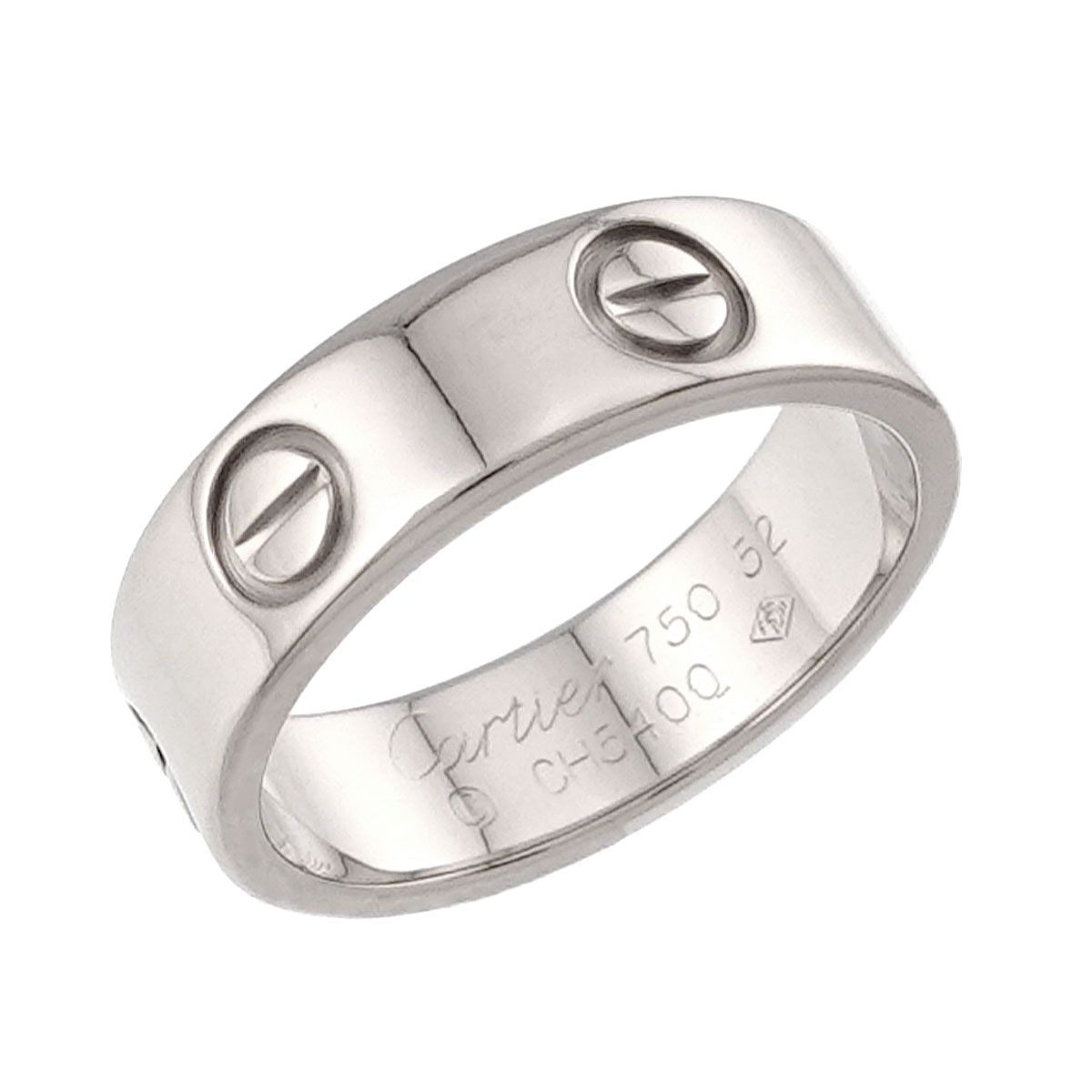 カルティエ Cartier ラブ #52 リング K18 WG ホワイトゴールド 750