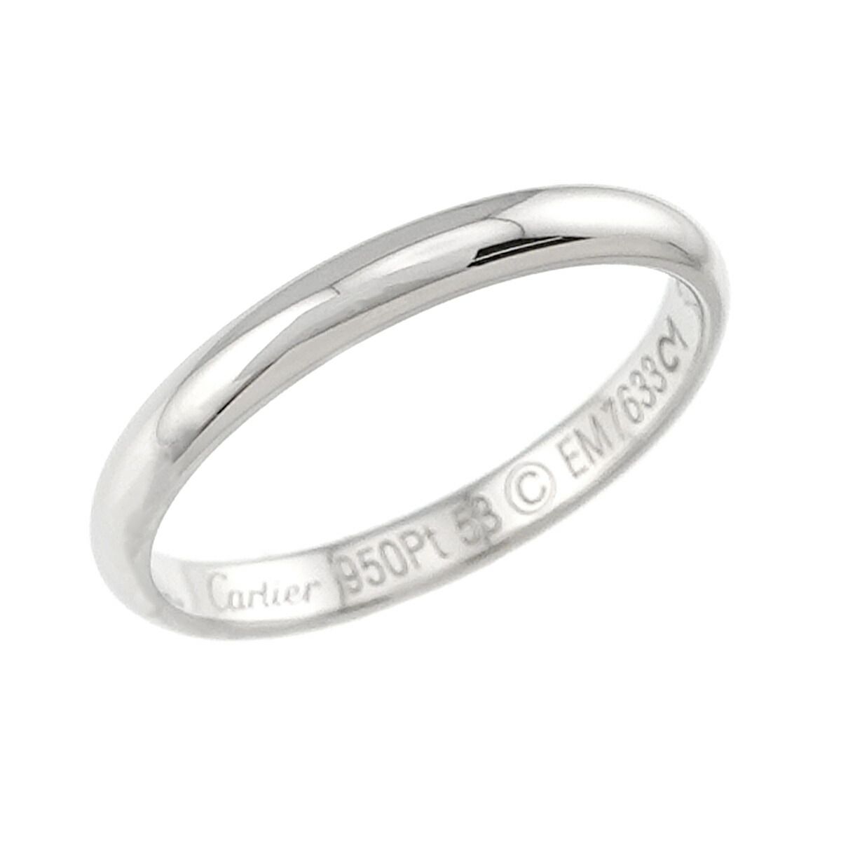 カルティエ Cartier 1895 クラシック #53 リング 幅2.5mm Pt プラチナ 