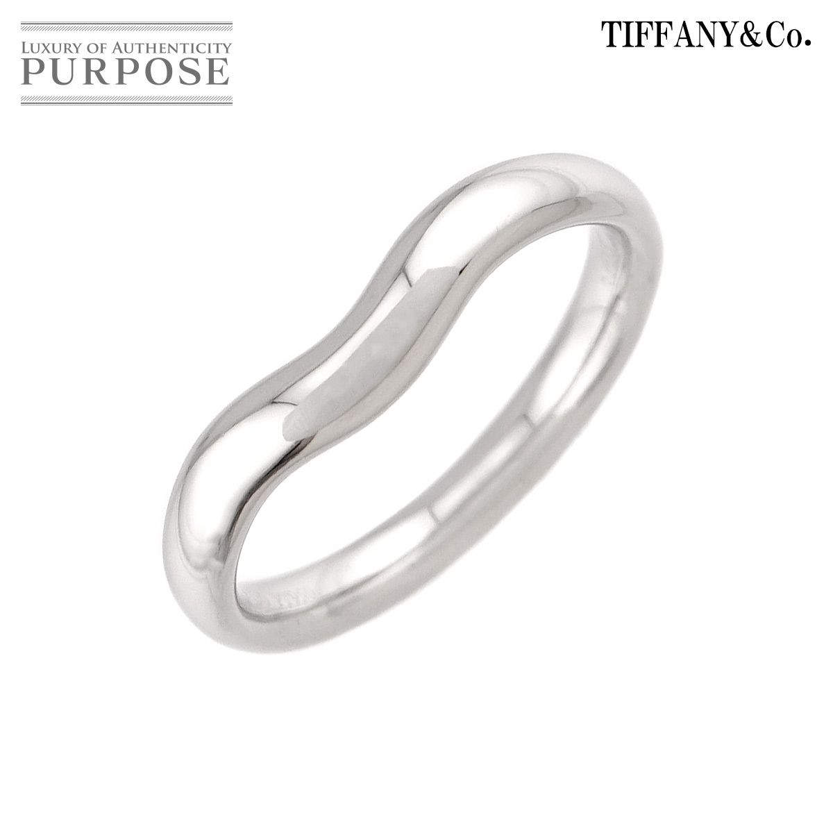 ティファニー TIFFANY&Co. ワイド カーブド バンド 16号 リング Pt プラチナ 指輪 Curved Band Ring 90326500
