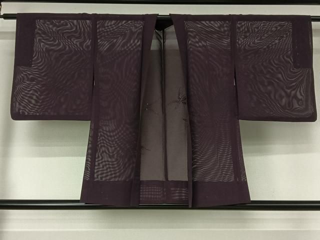 平和屋着物▽羽織　スリーシーズン　春夏秋　塵除け　総刺繍　草葉文　正絹　逸品　AABI7637jh