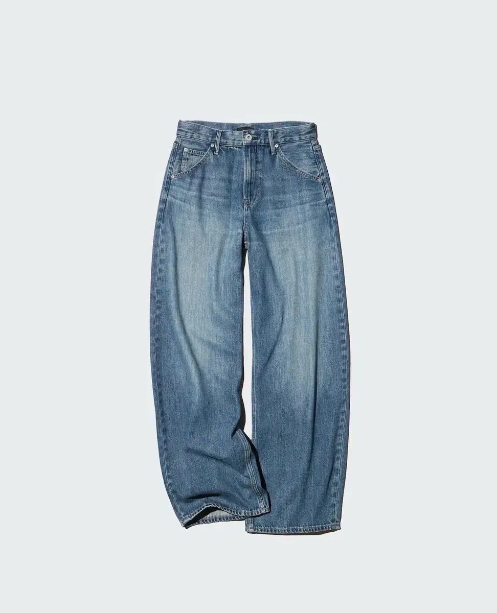 30 UNIQLO バギーカーブ ジーン インディゴ デニム (股下丈80cm 長丈)