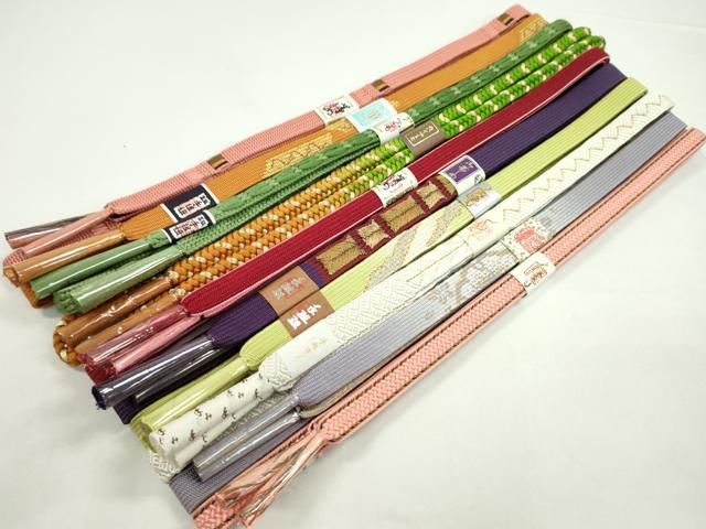 平和屋着物●和装小物　帯締め10本セット　高麗組　大和組　丸組　礼装用　金糸　逸品　未使用　CABF7490ju