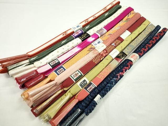平和屋着物●和装小物　帯締め10本セット　高麗組　笹浪組　礼装用　金糸　逸品　未使用　CABF7501ju