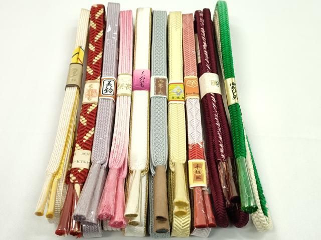 平和屋着物●和装小物　帯締め10本セット　笹浪組　畝打組　奈良組　礼装用　伊勢丹扱い　金糸　逸品　未使用　CABF7515ju