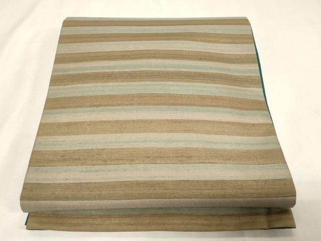 平和屋着物●全通柄袋帯　紬地　横段文　正絹　逸品　CABG9587dy 20,878円