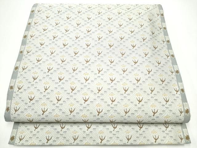 平和屋着物●両面　全通柄袋帯　紹巴織　菱花文　正絹　逸品　CABH4919hy
