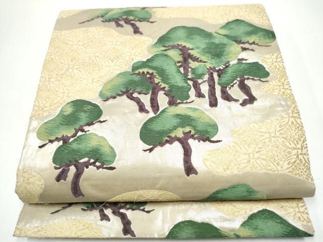 平和屋着物●本加賀友禅作家　木村雨山　六通柄袋帯　兼六瑞松　金糸　正絹　逸品　CABH4965hy
