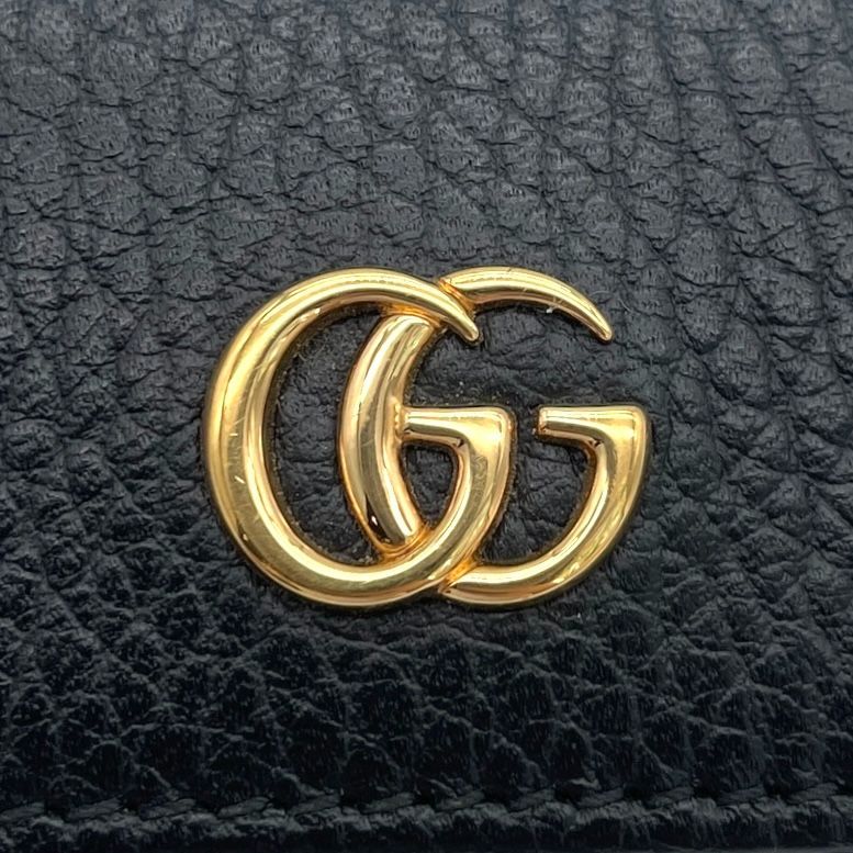 極美品 GUCCI グッチ 6連キーケース GGマーモント レザー ブラック
