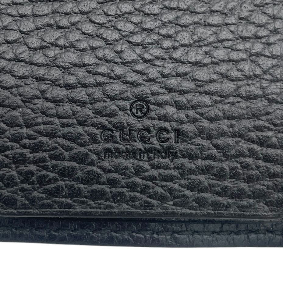極美品 GUCCI グッチ 6連キーケース GGマーモント レザー ブラック