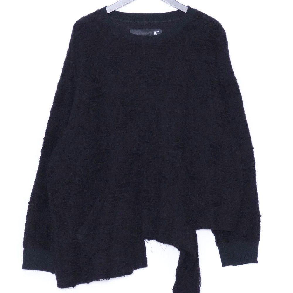 A.F ARTEFACT Damage Pile Arymmetry Crew Neck Top サイズ2 ブラック ag-12081-2 8,880円