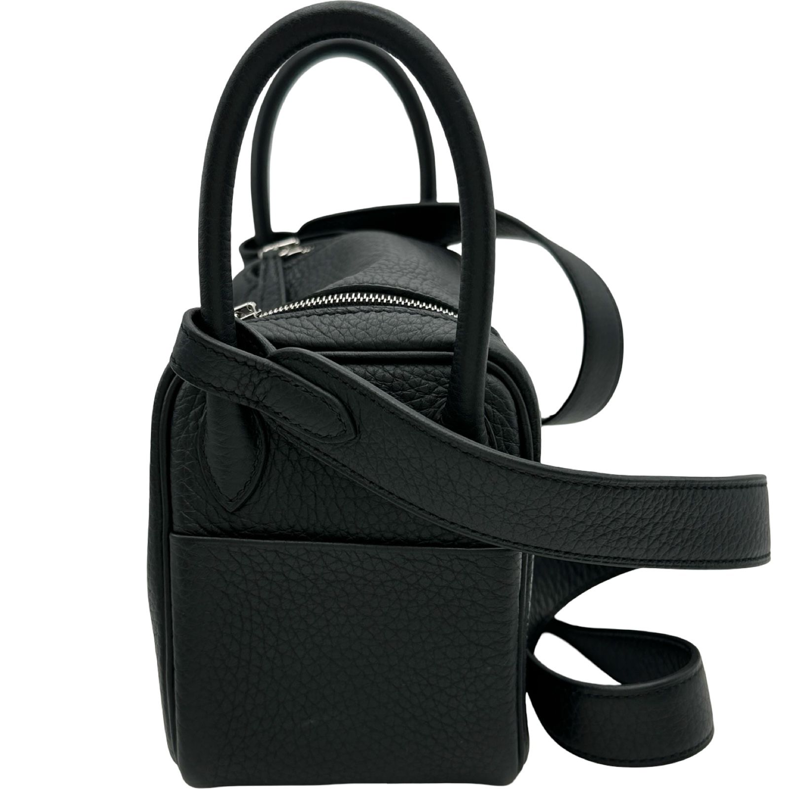 エルメス HERMES リンディミニ K刻印 ブラック シルバー金具 トリヨン 